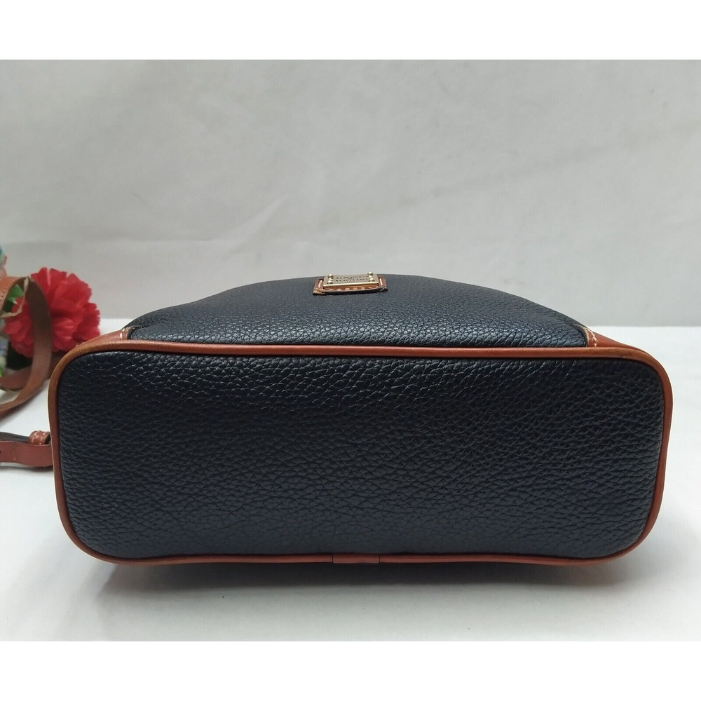 Dooney & Bourke Black Pebbled Leather Zipper Pocket Crossbody Bag - Picture 7 of 16